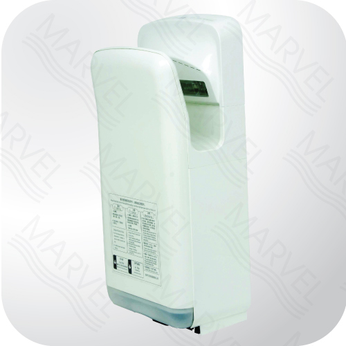 Jet Hand-dryer รุ่น MH-110 เครื่องเป่ามืออัตโนมัติ เป่ามือ  MARVEL  ระบบพลังแรงลม  Jet ลม 2 ทิศทาง  Automatic hand dryer MARVEL เป่ามือระบบอินฟาเรด ระบบเป่ามือแห้งเร็ว  มาตรฐาน GMP, HACCP ผู้เชี่ยวชาญด้านสุขภัณฑ์อัตโนมัติ ระบบอินฟาเรด เซนเซอร์  sensor ทำงาน เปิด ปิด อัตโนมัติ Automatic sensor บริษัท มาร์เวล เทคโนโลยี จำกัด Tel 029785650-2